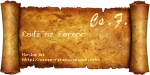 Csősz Ferenc névjegykártya