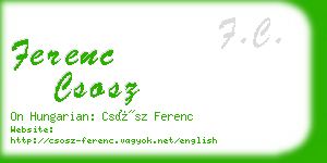 ferenc csosz business card